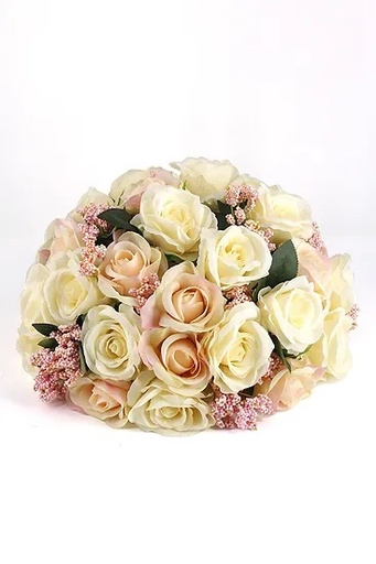 [Silk & Dried Florals] 41 Rose Head Half Ball Shape Bouquet