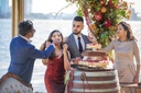 Custom Wine Barrel Cake Display with Florals