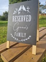 Wooden Reserved for family signs Bride & Groom set