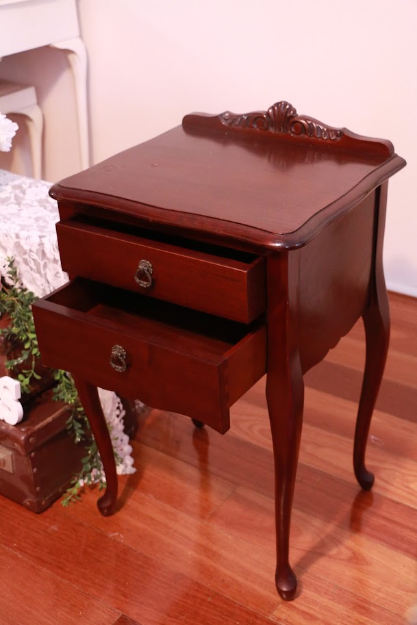Vintage Brown 2 Drawer Console