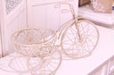 Vintage Style Cream Metal Tricycle Flower/Dessert Stand