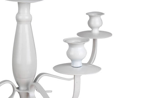 White 5 Arm Metal Vintage Candelabra