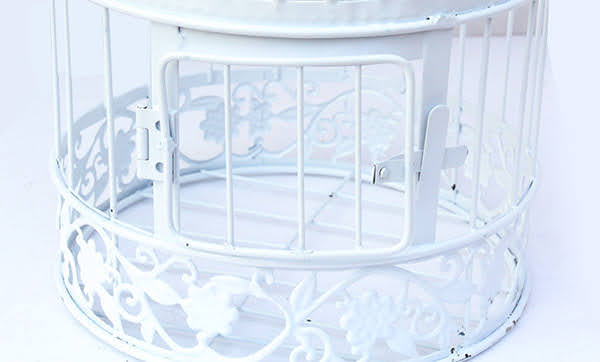 Round Bird Cage Card Keeper Wishing Well (Set of 2)