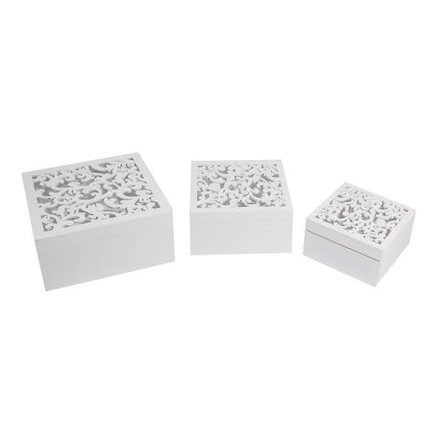 White Wooden Decorative Box - Large