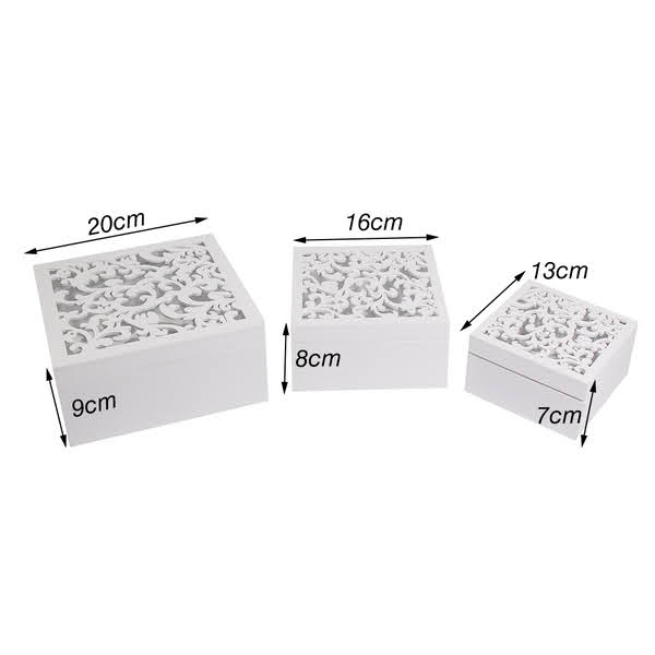 White Wooden Decorative Box - Large