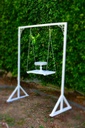 Wooden White Cake Swing Arbour