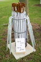 White Wedding Umbrellas with Stand & Signage (For HIRE)