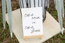 White Wedding Umbrellas with Stand & Signage (For HIRE)