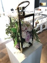Gold Metal and Glass Lantern - Large