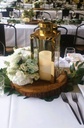Gold Metal and Glass Lantern - Medium