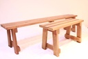 Rustic Brown Wooden Benches (Half-Size)