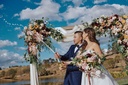 Large Rustic Brown Wooden Arbour