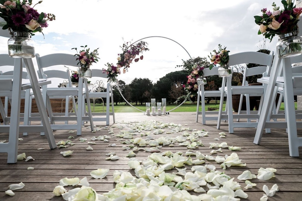 White Circular Metal Arch