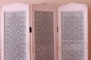 Vintage Style White Lace Mesh 3 Panel Screen