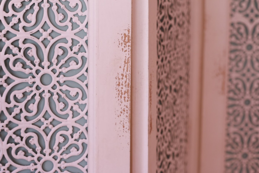 Vintage Style White Lace Mesh 3 Panel Screen