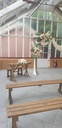 Rustic Brown Wooden Benches (Half-Size)