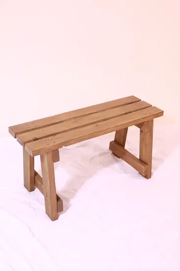 Rustic Brown Wooden Benches (Half-Size)