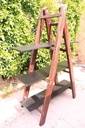 Vintage Brown Wooden Ladder with 3 Shelves