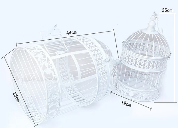 Round Bird Cage Card Keeper Wishing Well (Set of 2)