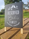 Wooden Reserved For Family Signs Bride & Groom Set