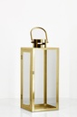 Gold Metal and Glass Lantern - Large