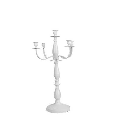 [Other Decorations] White 5 Arm Metal Vintage Candelabra