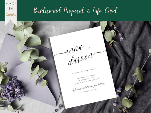 Wedding Invitation Template (Canva Editable)